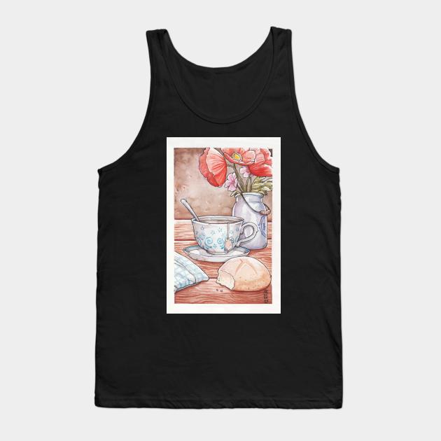 Tea Time Still Life Tank Top by Medusa Dollmaker